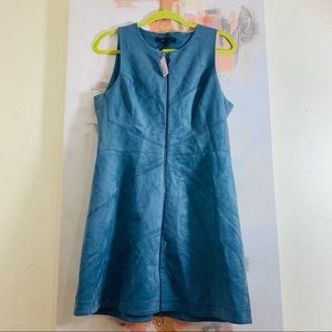 BCBG SIZE 12 LARGE SUEDE BLUE DRESS NWT